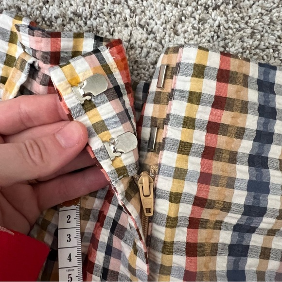 Loft NWT Paperbag Pull On Gingham Plaid Belted Shorts Multicolor High Rise Large - Picture 11 of 11